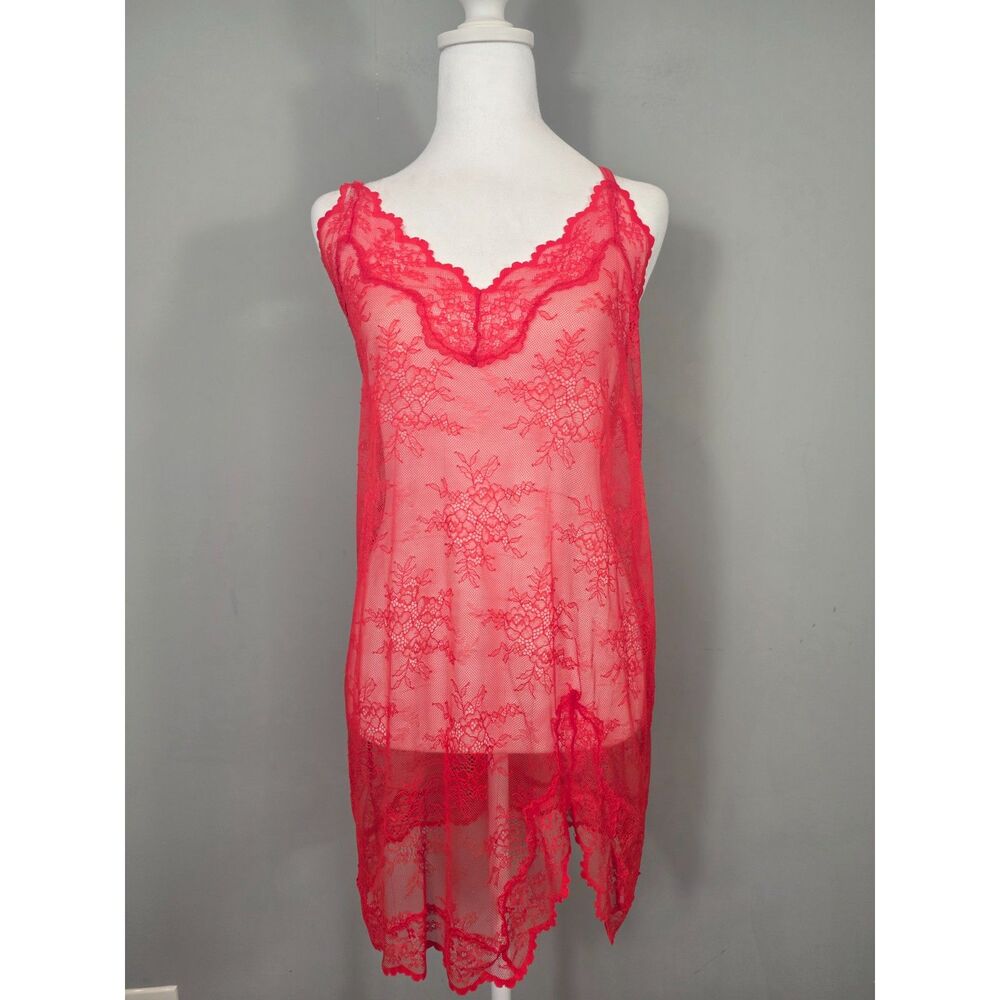 Auden Red Lace Lingerie Slip Dress Teddy Chemise Lingerie Babydoll XL